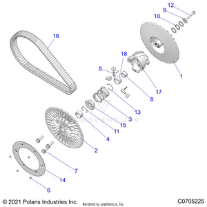 Drive Train, Secondary Clutch - Z22gae92aj/bj/gak92ap/bp/gav92ap/bp (c0705225) Schematic