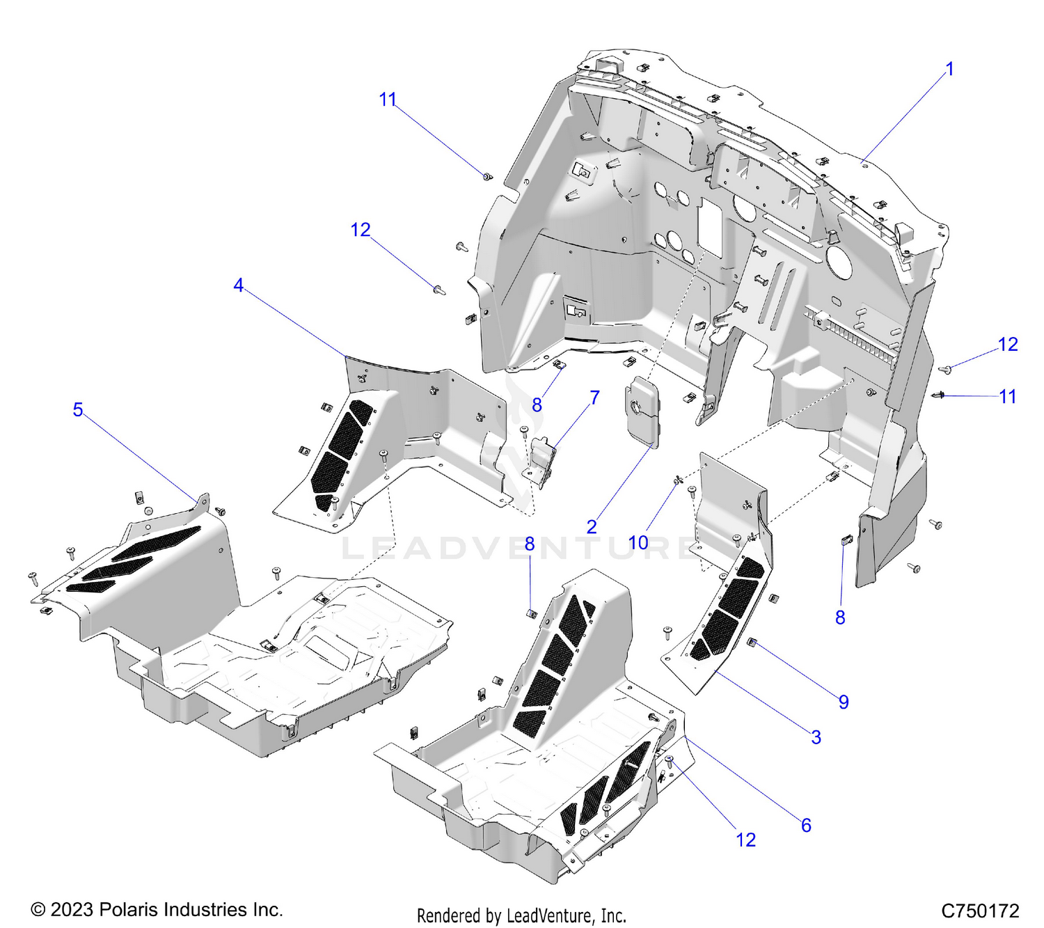 BODY, FLOOR PANELS, FRONT - Z26RPP2KBL (C750172)