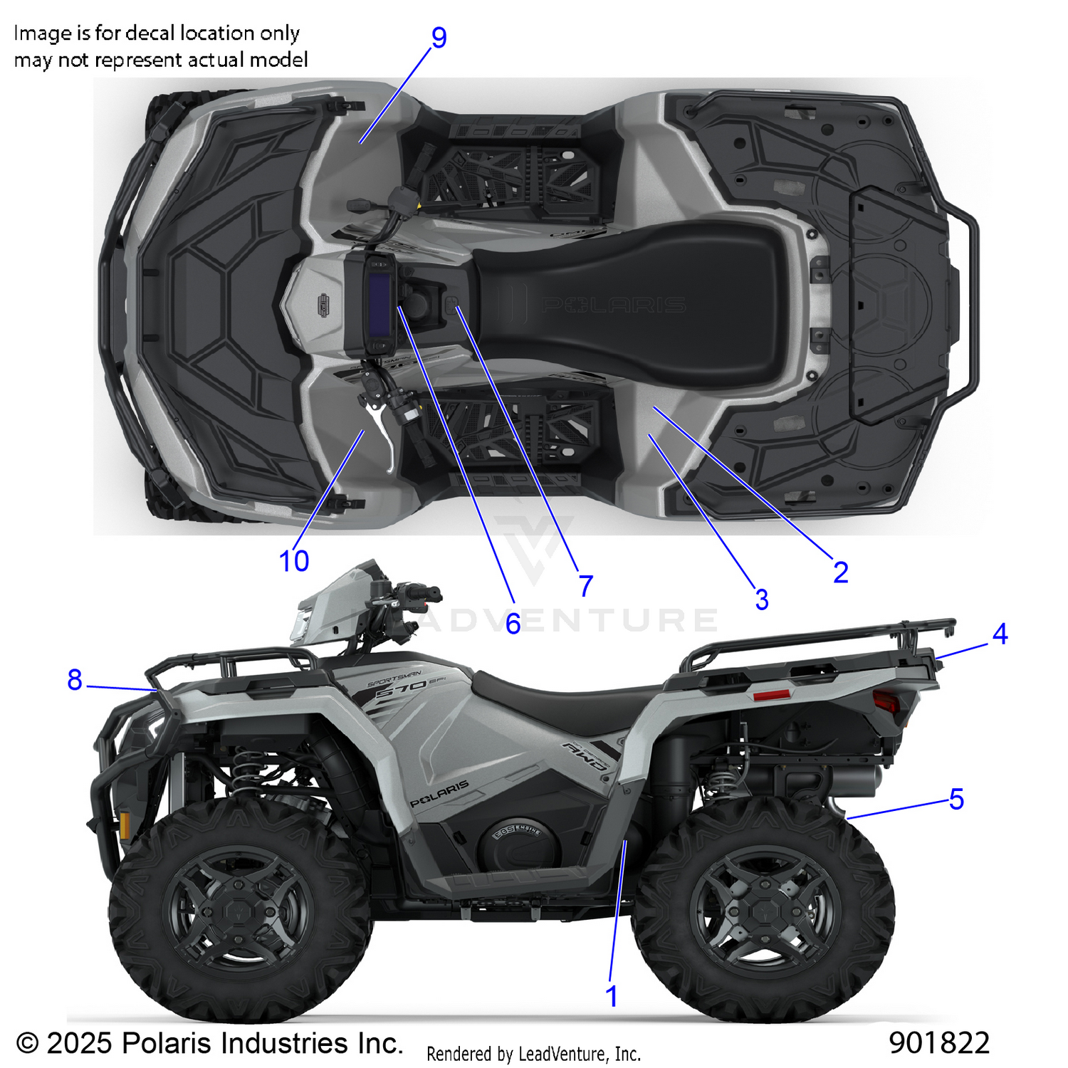 BODY, DECALS, STANDARD - A26SHR57AG (901822)