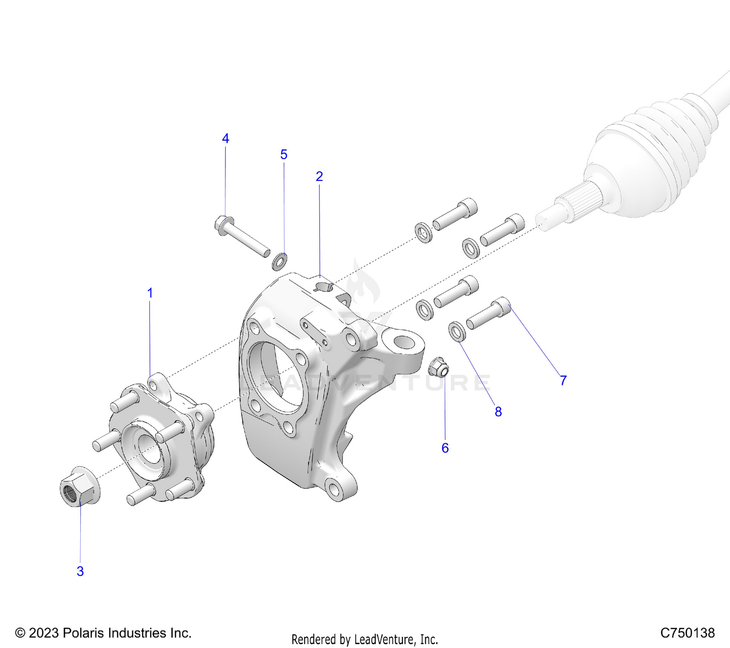 SUSPENSION, FRONT CARRIER AND HUB - Z26RRE2KAL (C750138)