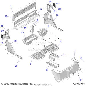 Body, Floor, Rear - R24t6a99a1/b1 T6ead/bd/am/bm/a9/b9 (c701291-1) Schematic