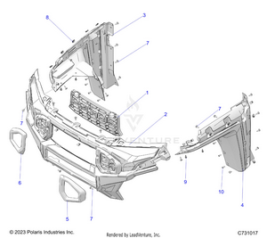 Body, Front Fascia, Grille, And Flares - R25xaw1rb9/bd/bm (c731017) Schematic