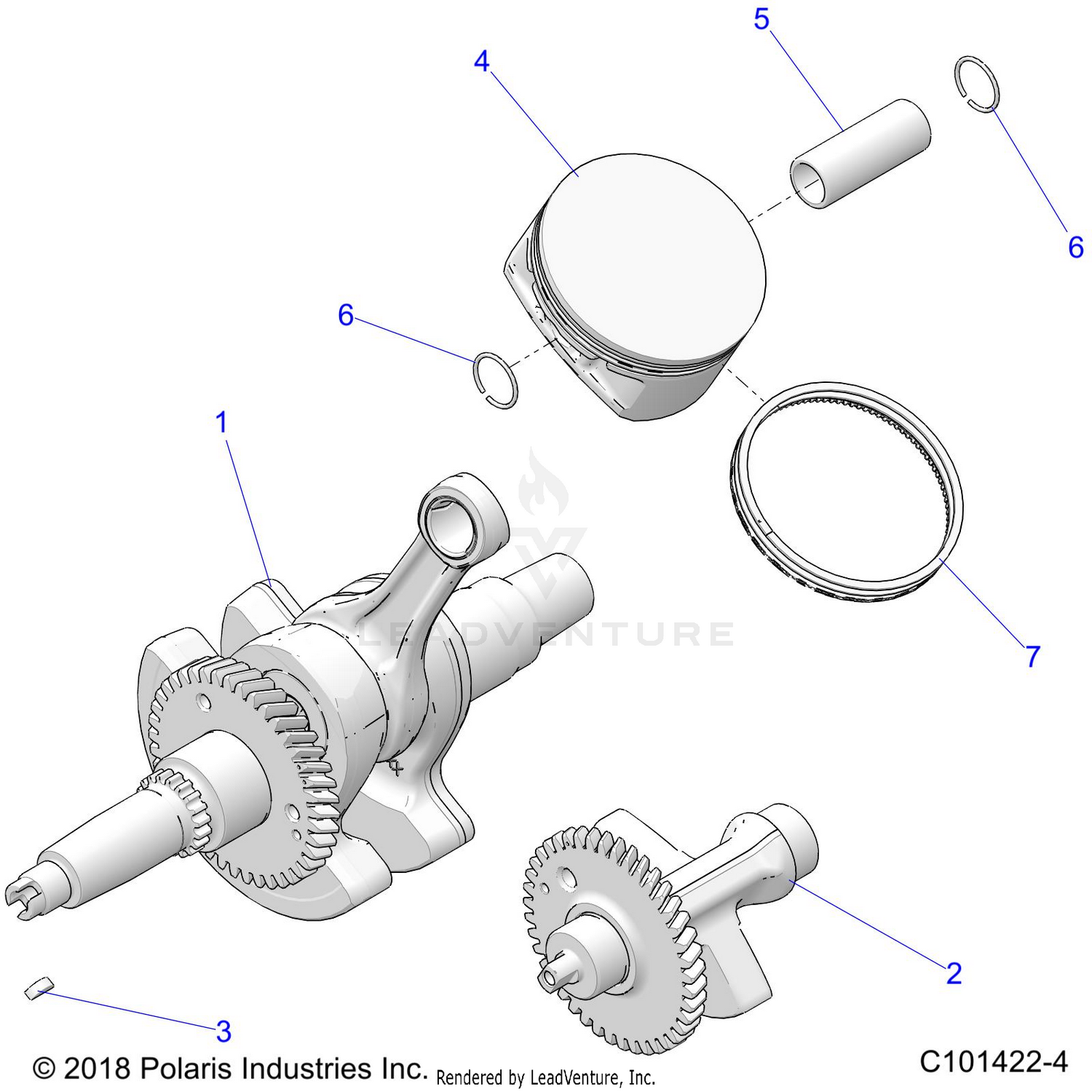 ENGINE, CRANKSHAFT, PISTON and BALANCE SHAFT - A26SEE57C8/E8 (C101422-4)