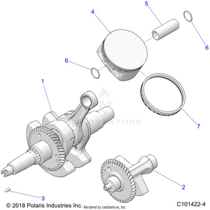 Engine, Crankshaft, Piston And Balance Shaft - A21sez57am/an/bm/bn (c101422-4) Schematic