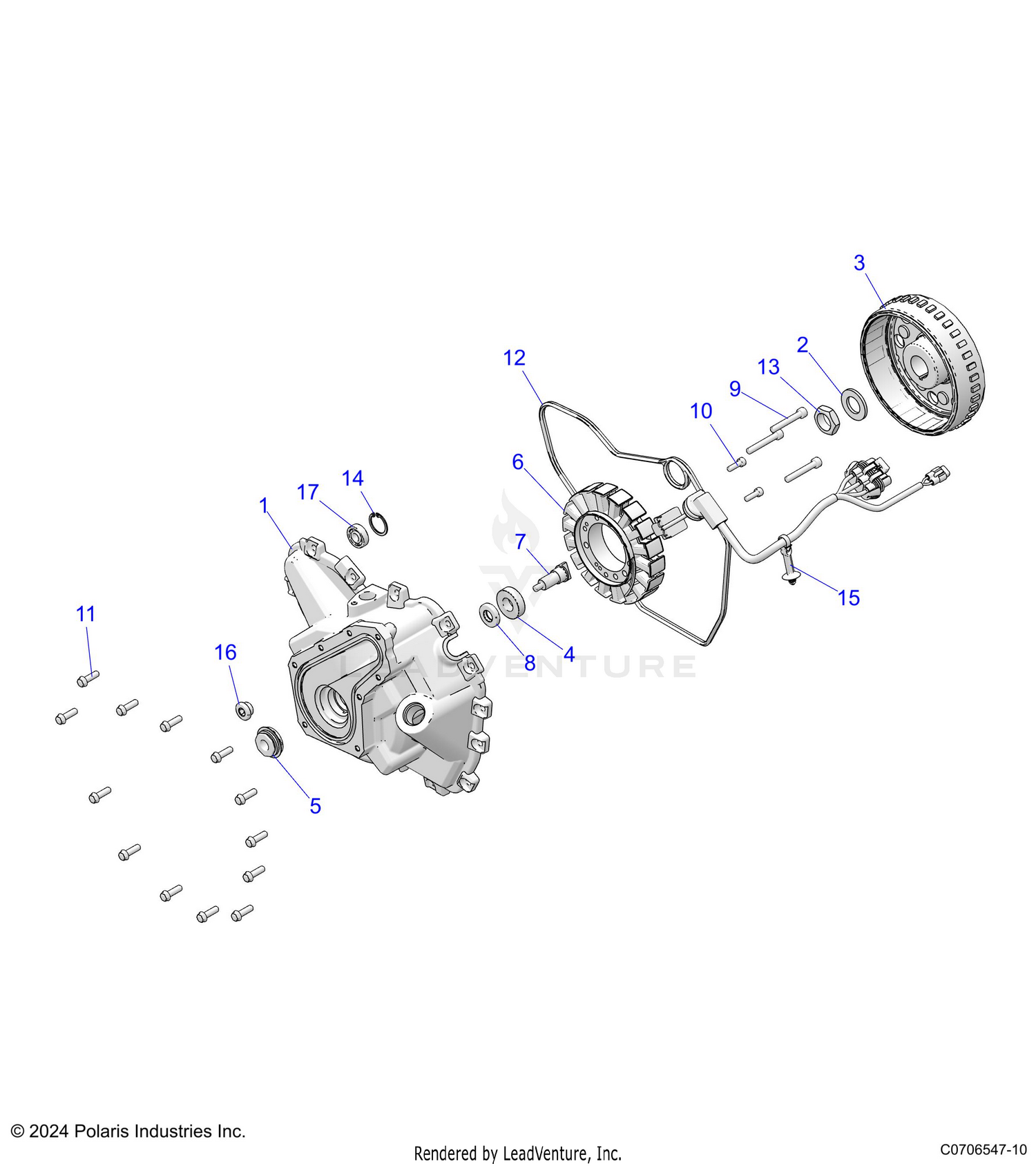ENGINE, STATOR and FLYWHEEL - D26M4A57B4/G57B4/U57B4/W57B4 (C0706547-10)