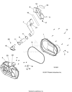 Drive Train, Clutch Cover And Ducting - A18daa50b7 (101361) Schematic