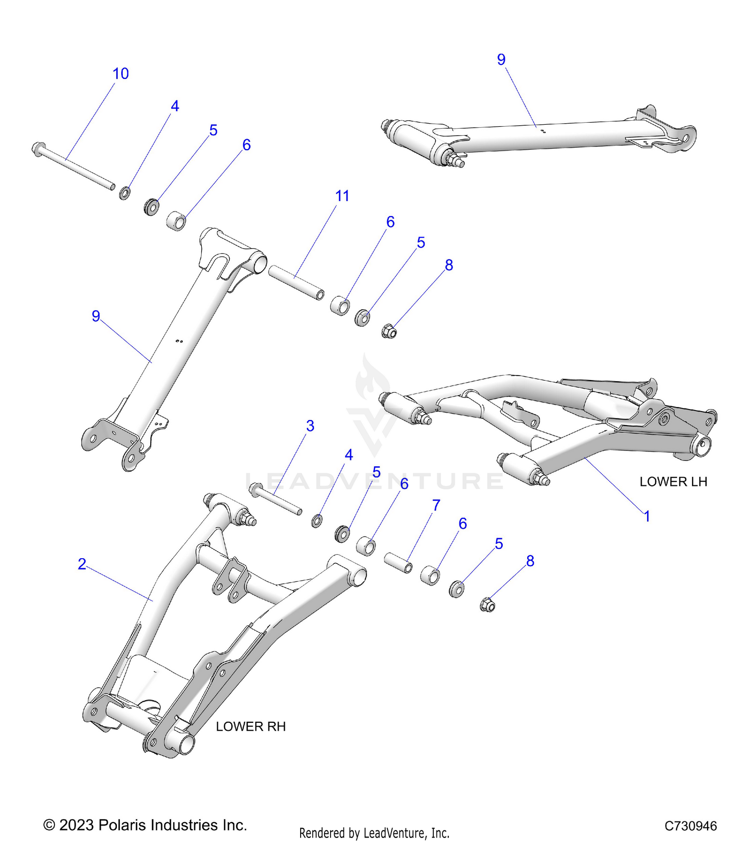 SUSPENSION, REAR CONTROL ARMS - R26X6T1RBL (C730946)