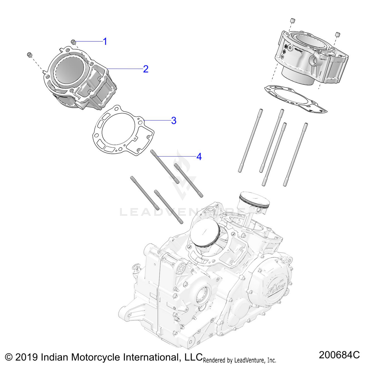 ENGINE, CYLINDER - N26LCRRR ALL OPTIONS (200684C)