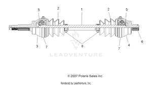 Drive Train, Front Drive Shaft - A09lh46aq/ax/az (49atvshaftdrive08sp300) Schematic