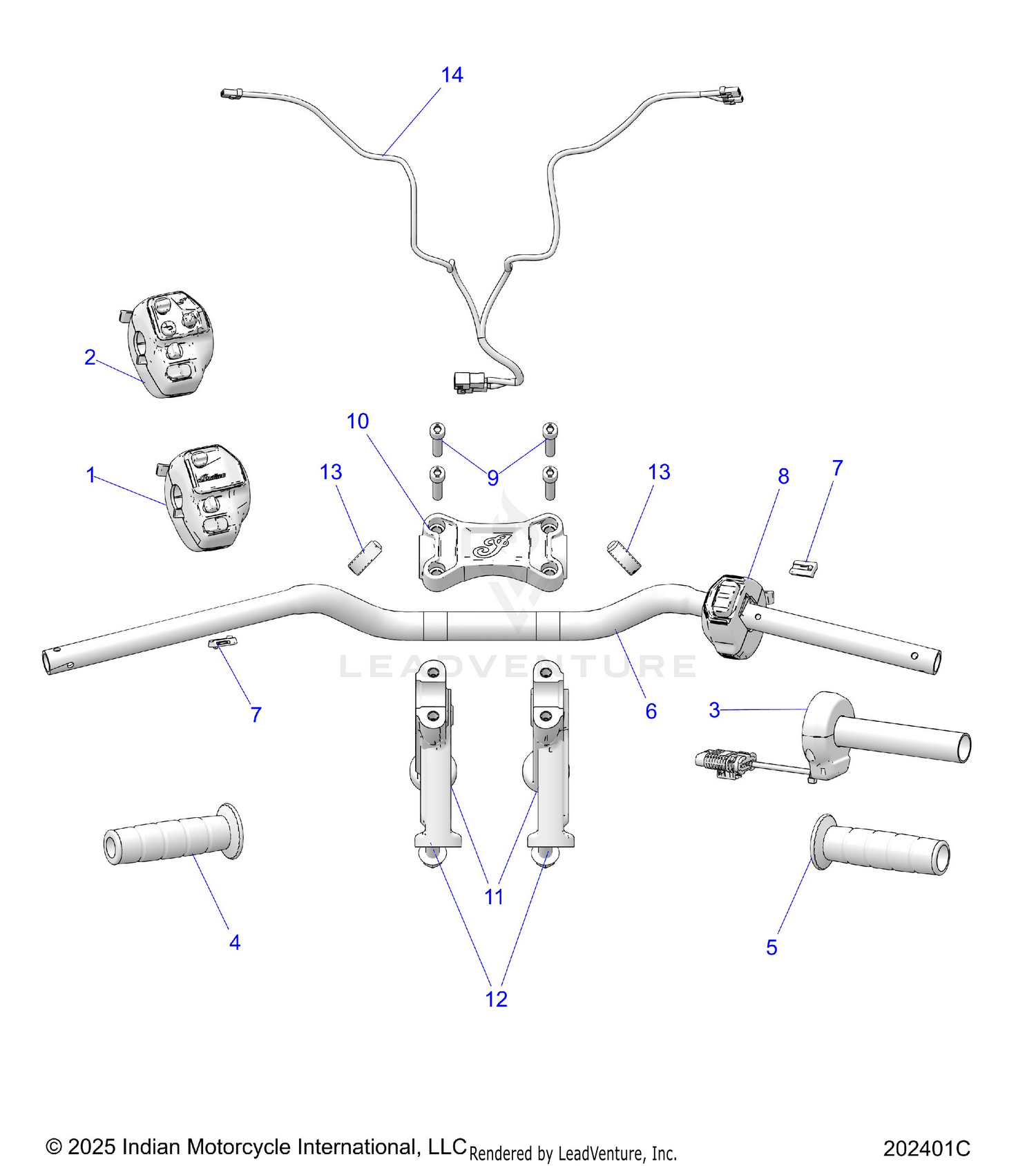 STEERING, HANDLEBAR ASM. & HARNESS - N26STC76/STD76 (202401C)