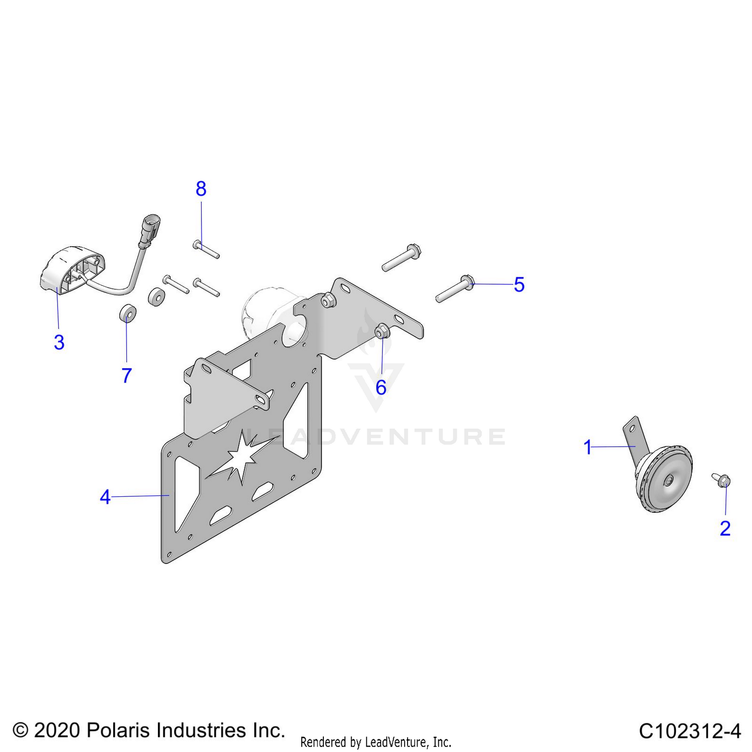 ELECTRICAL, HORN, and LICENSE PLATE LIGHT - A26SEE57P8 (C102312-4)