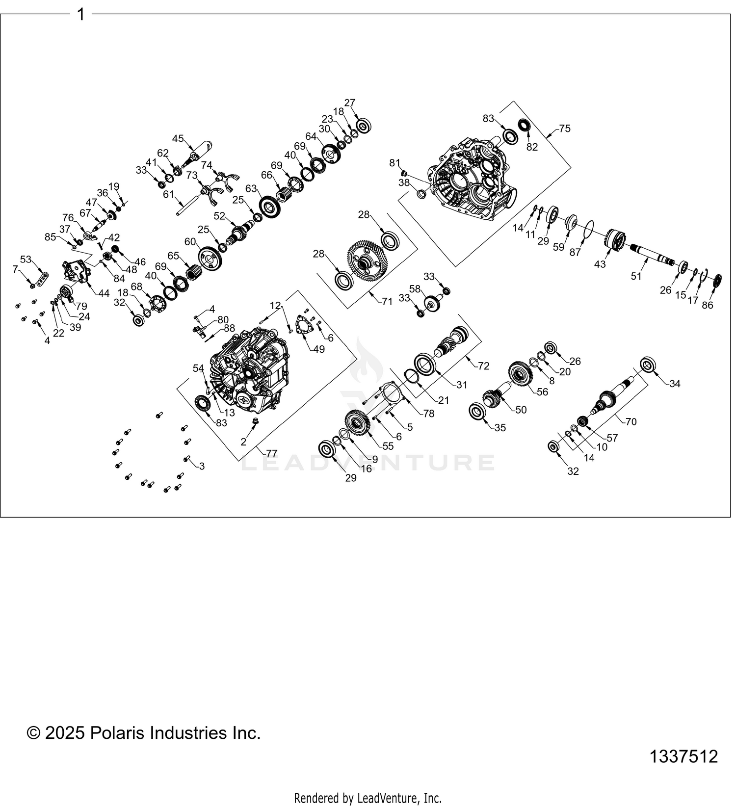 DRIVE TRAIN, MAIN GEARCASE INTERNALS - Z26NMS99A4/B4/A6/B6 (1337512)
