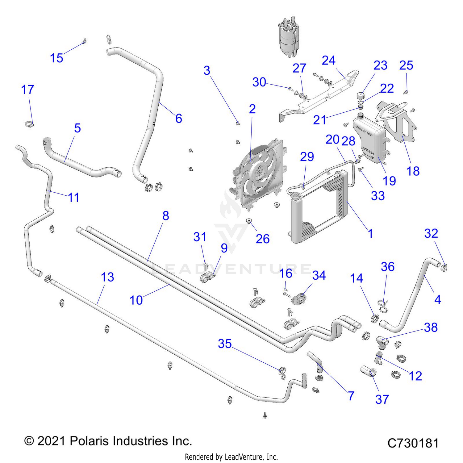 ENGINE, COOLING SYSTEM - D24M4G57B4/W57B4 (C730181)