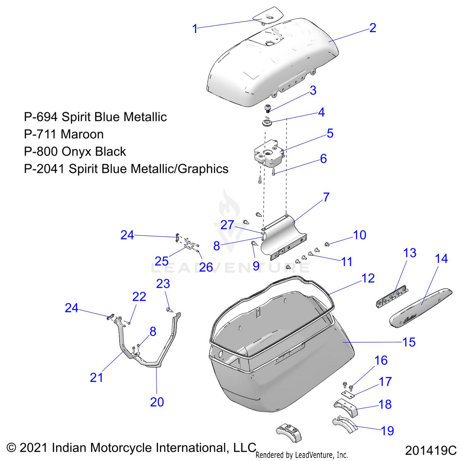 BODY, SADDLEBAG ASM. - N22LCARR ALL OPTIONS (201419C)