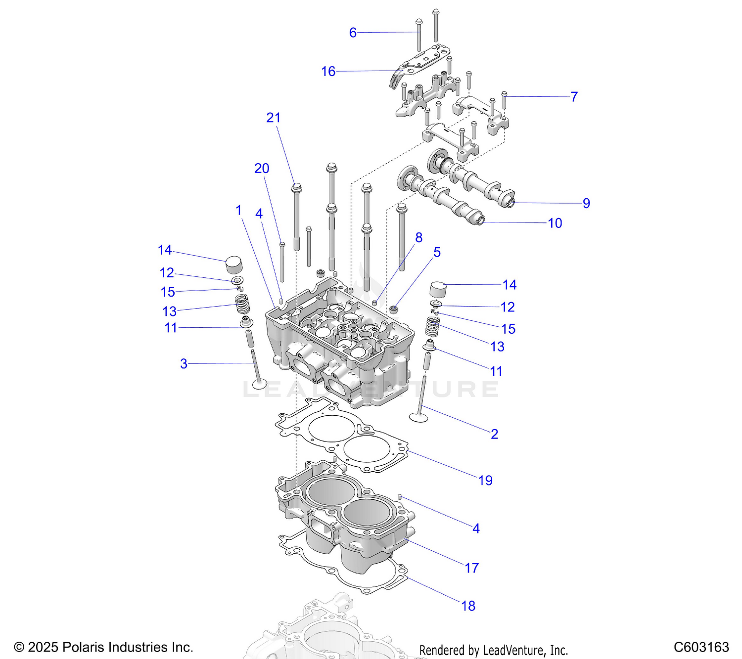 ENGINE, CYLINDER/CYLINDER HEAD ASM. - S26AJE9FSL/AJN9FSL/FSM (C603163)