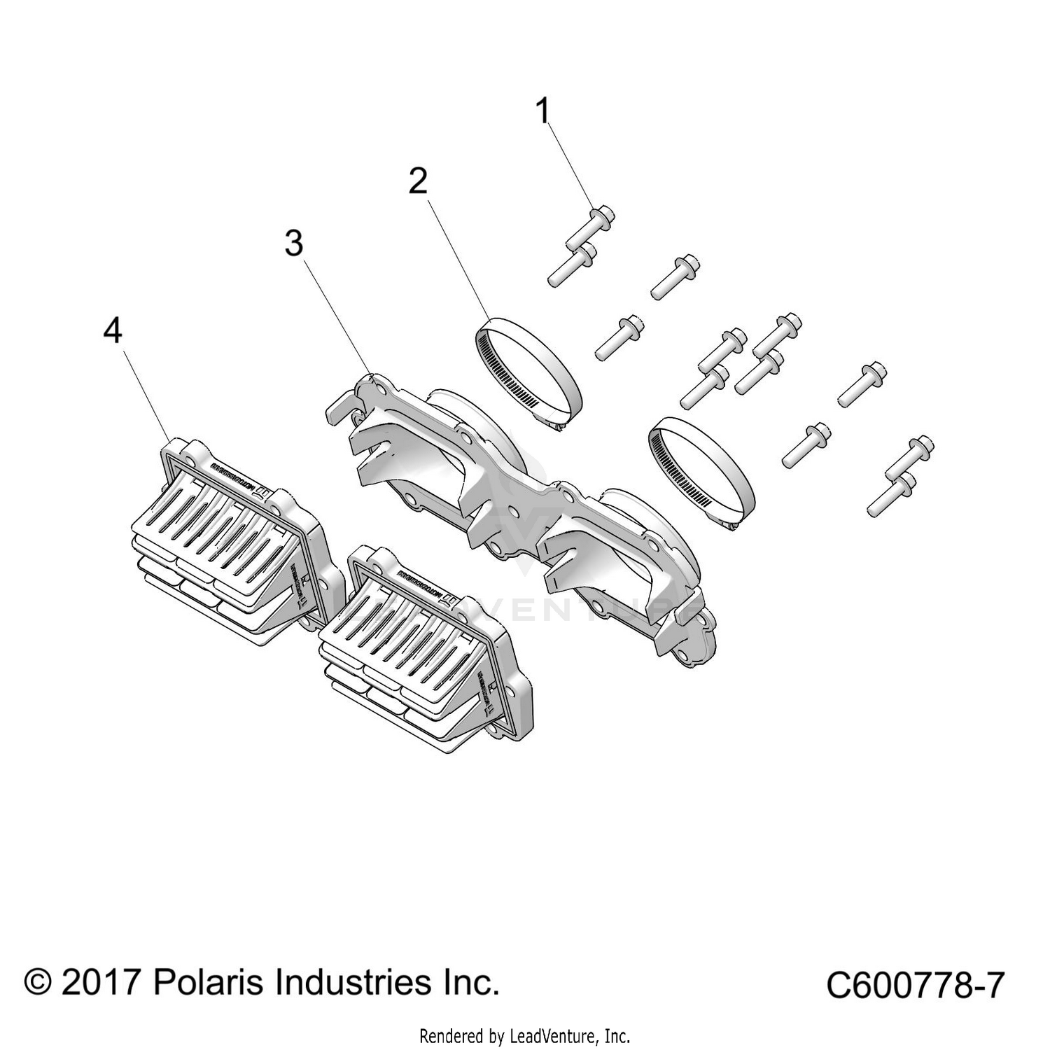 ENGINE, REED VALVE and THROTTLE BODY ADAPTOR - S22EFD8RS/EFE8RS ALL OPTIONS (C600778-7)