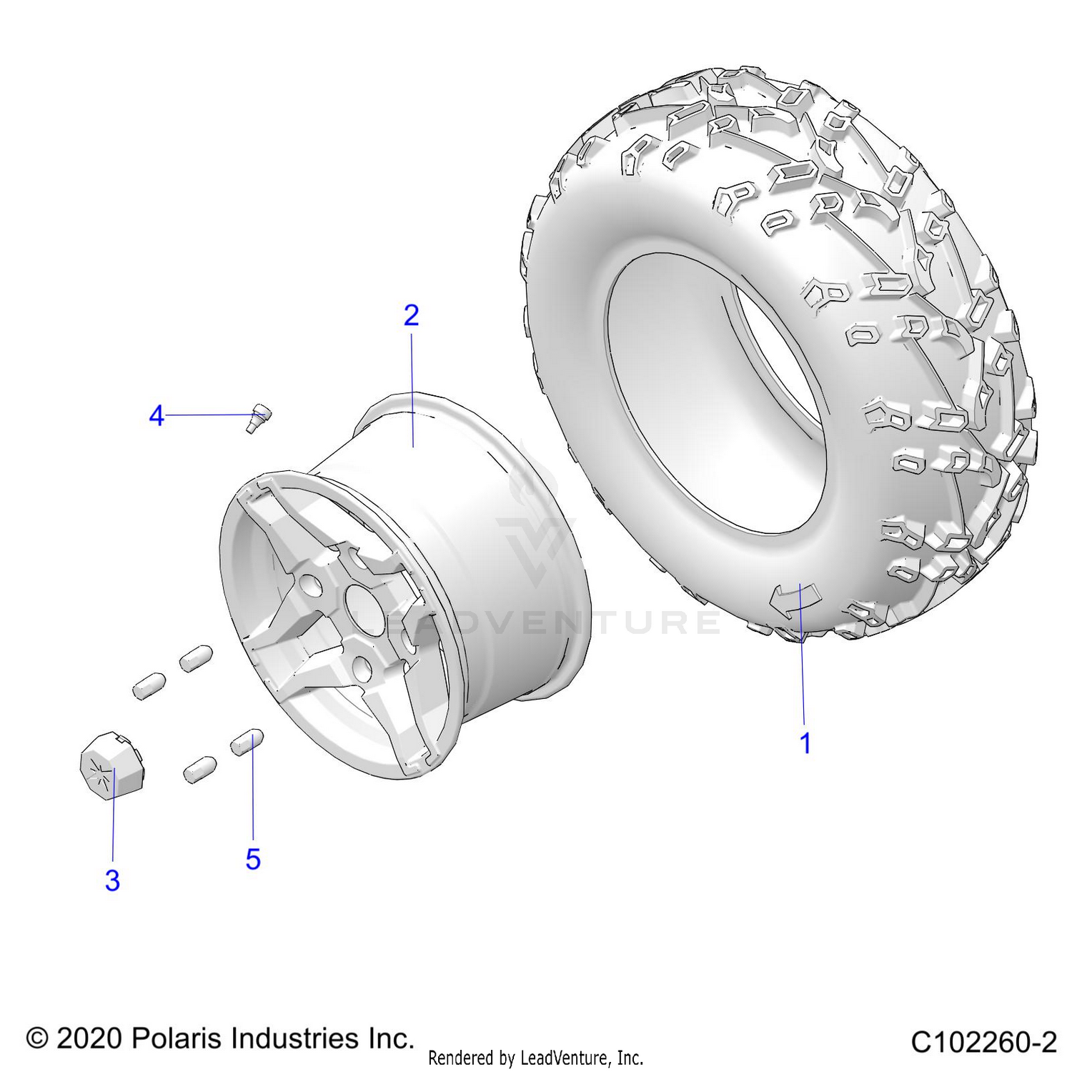 WHEELS, REAR TIRE - A26SHE57CK/EK/FK (C102260-2)