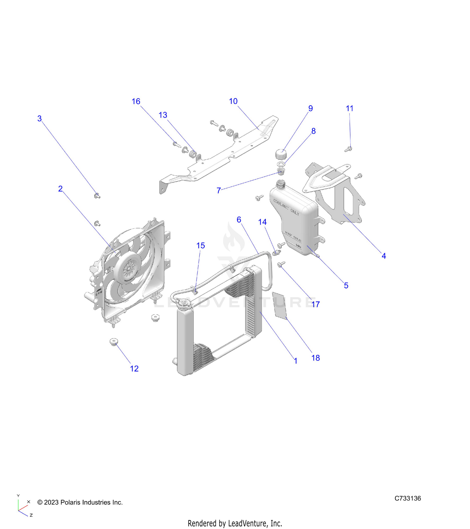 ENGINE, COOLING SYSTEM - R26MAU57CP/EP (C733136)