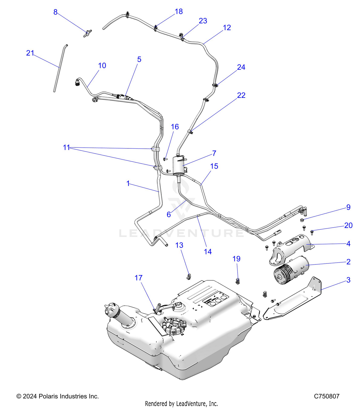 FUEL SYSTEM, LINES, EVAP - Z26NES99B4/B6 (C750807)