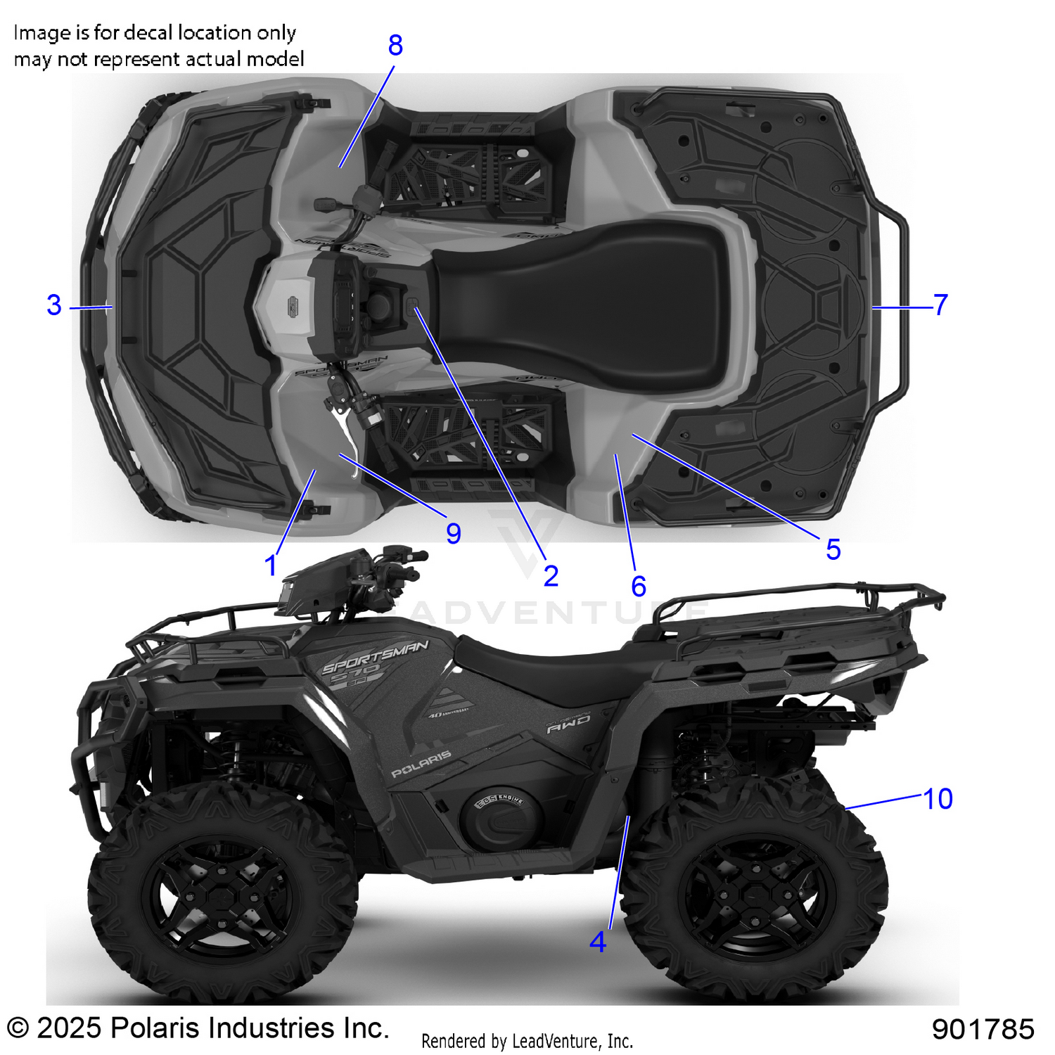 BODY, DECALS, STANDARD - A26SEZ57AB (901785)