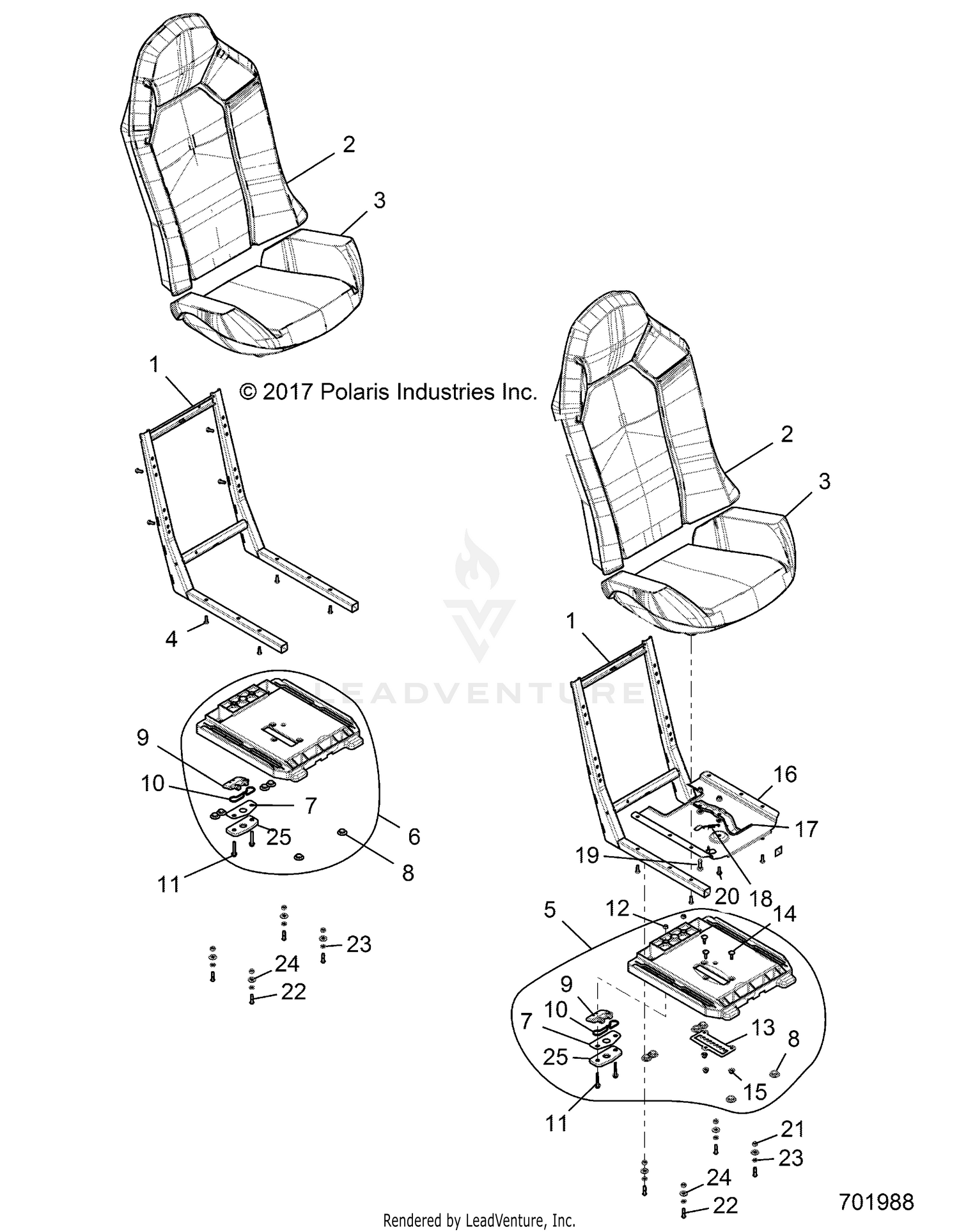 BODY, SEAT ASM. AND SLIDER - G22GXD99AC/AJ/BC/BJ (701988)