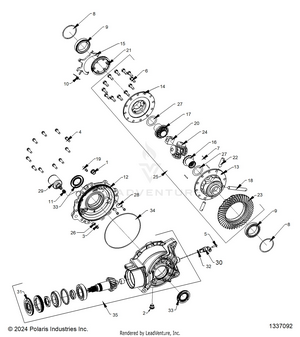 Drive Train, Rear Gearcase Internals - R25xaw1rb9/bd/bm (1337092) Schematic