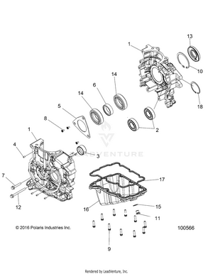 Engine, Crankcase - A19sea50b1/b7/see50b7/b3/seg50b4 [100566] Schematic