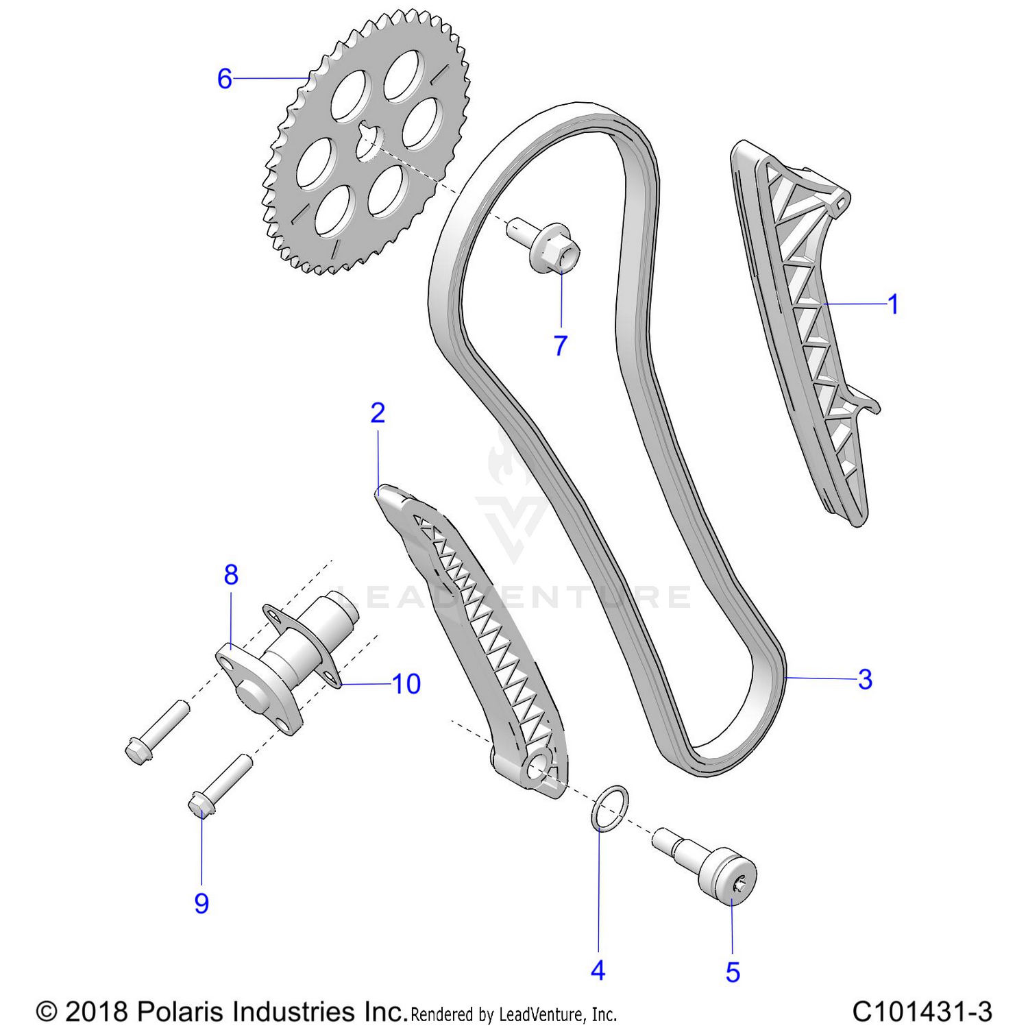 ENGINE, CAM CHAIN AND TENSIONER - A26SLE95PF (C101431-3)