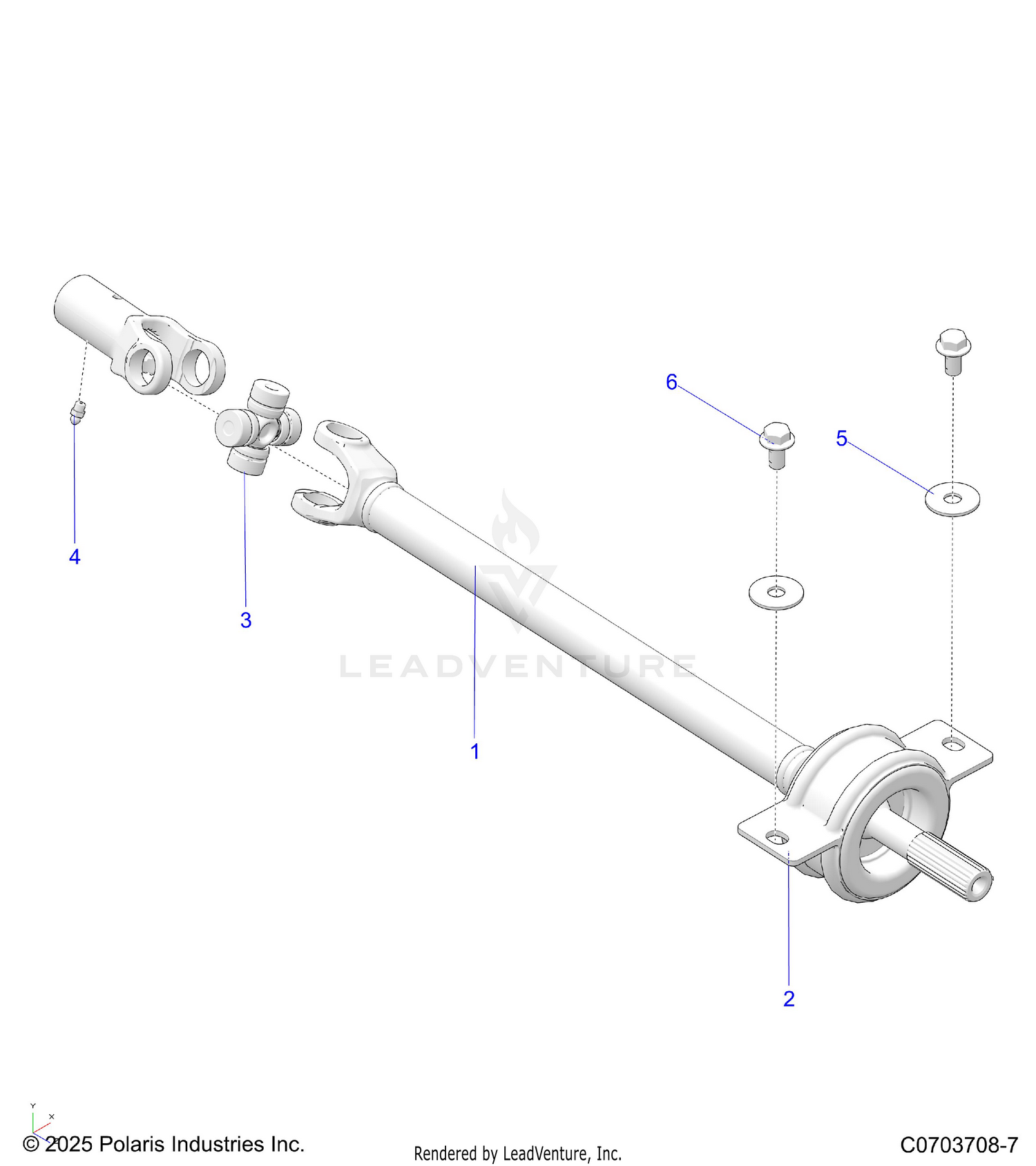 DRIVE TRAIN, MID PROP SHAFT