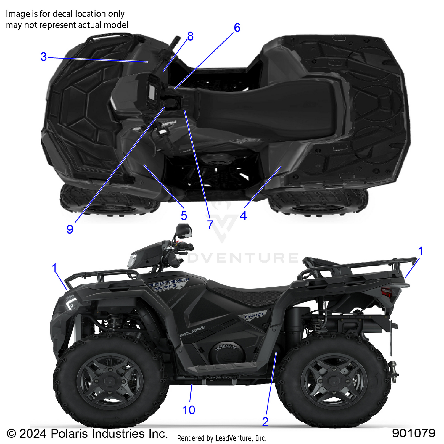 BODY, DECALS, STANDARD - A26SEE57CL/EL (901079-01)