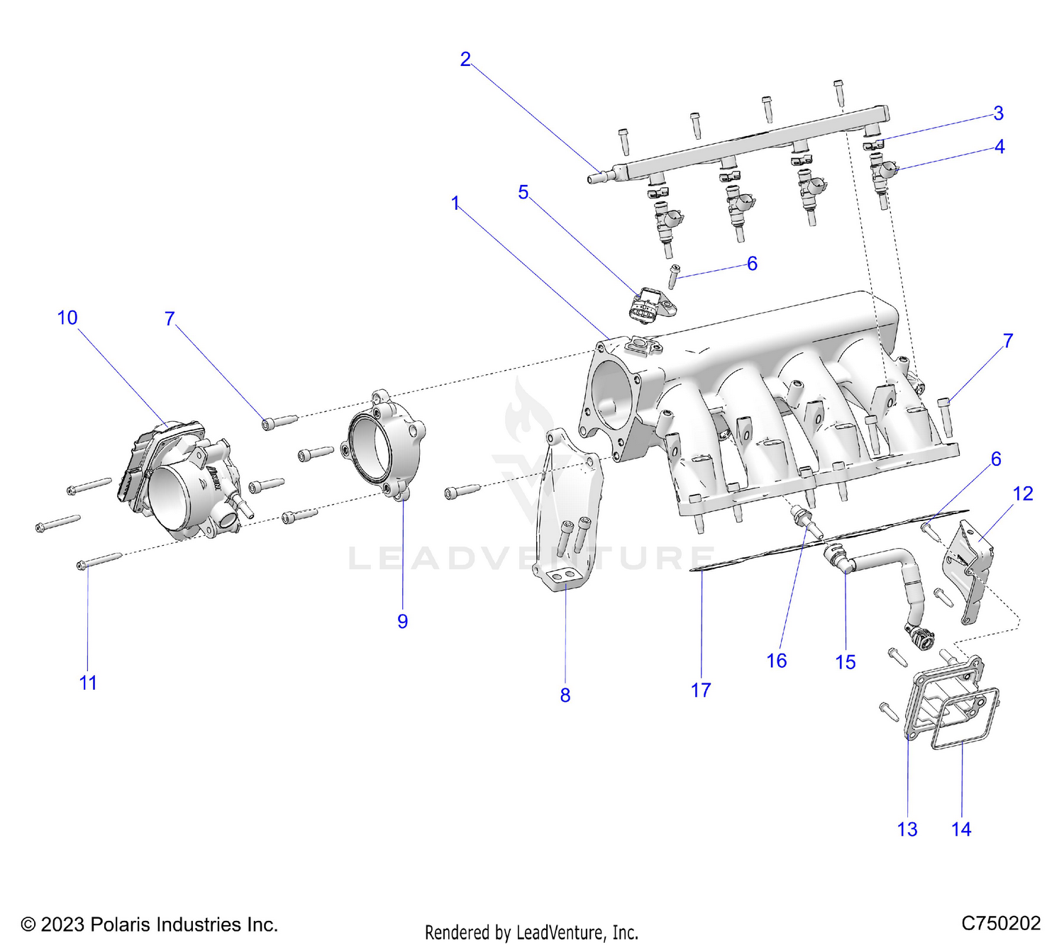 ENGINE, INTAKE MANIFOLD, FUEL RAIL AND RELATED - Z26R4P2KBL (C750202)