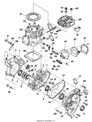 Crankcase And Cylinder Assembly (4918541854041a) Schematic