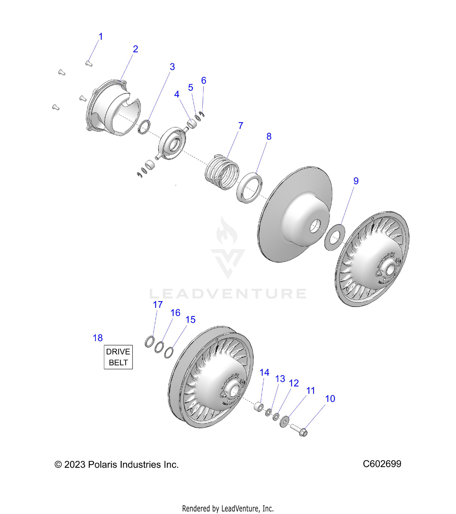 DRIVE TRAIN, CLUTCH, SECONDARY - S26TLC9BS/TLR9BS/BEL (C602699)