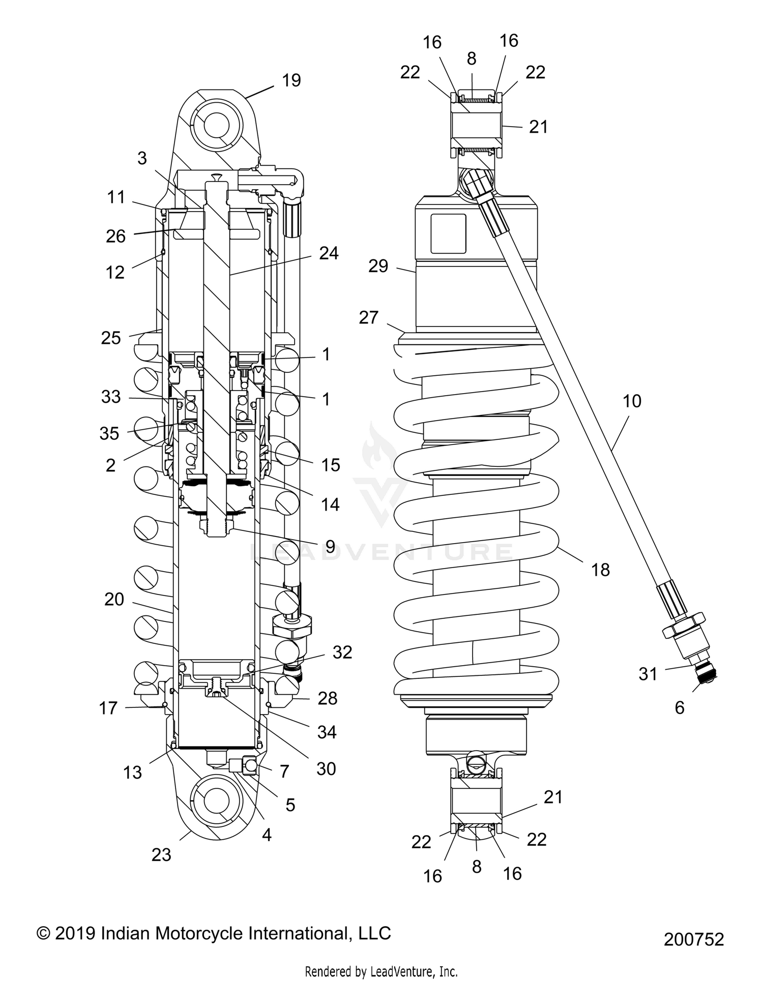 SUSPENSION, SHOCK ABSORBER - N22TCBAA ALL OPTIONS (200752)