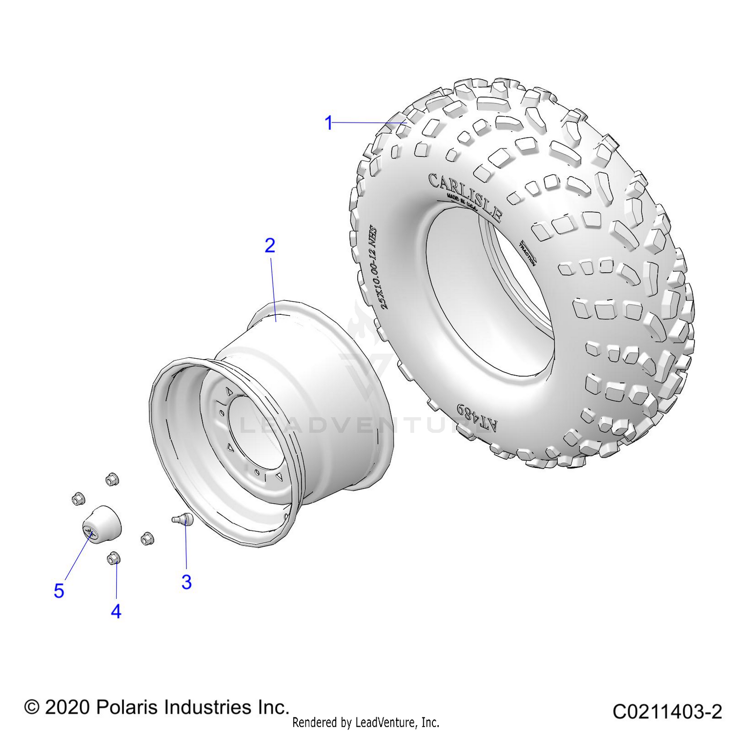 WHEELS, REAR TIRE - A26SZE57CL/EL (C0211403-2)
