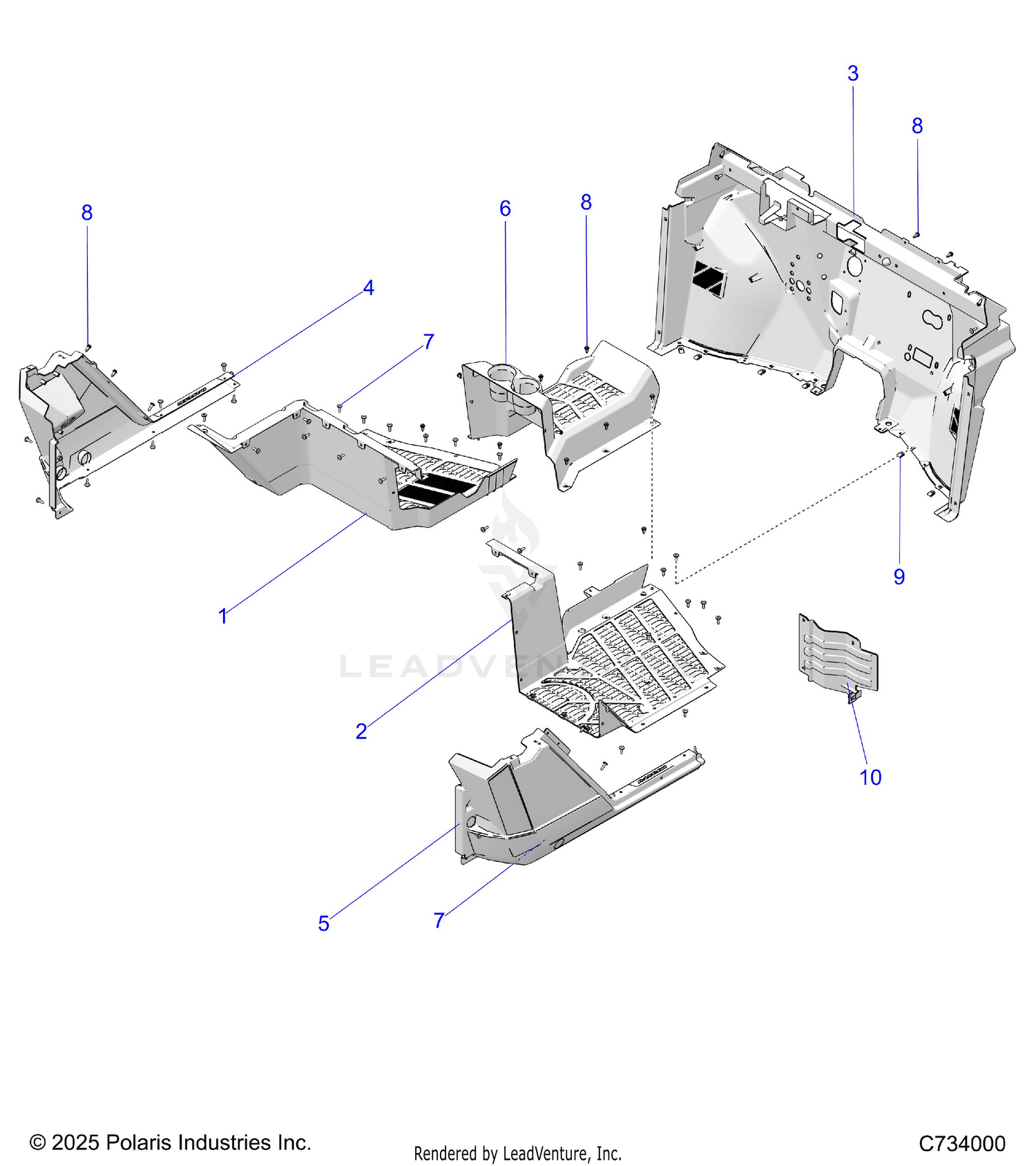 BODY, FLOOR AND ROCKER - R26RRED4DB (C734000)