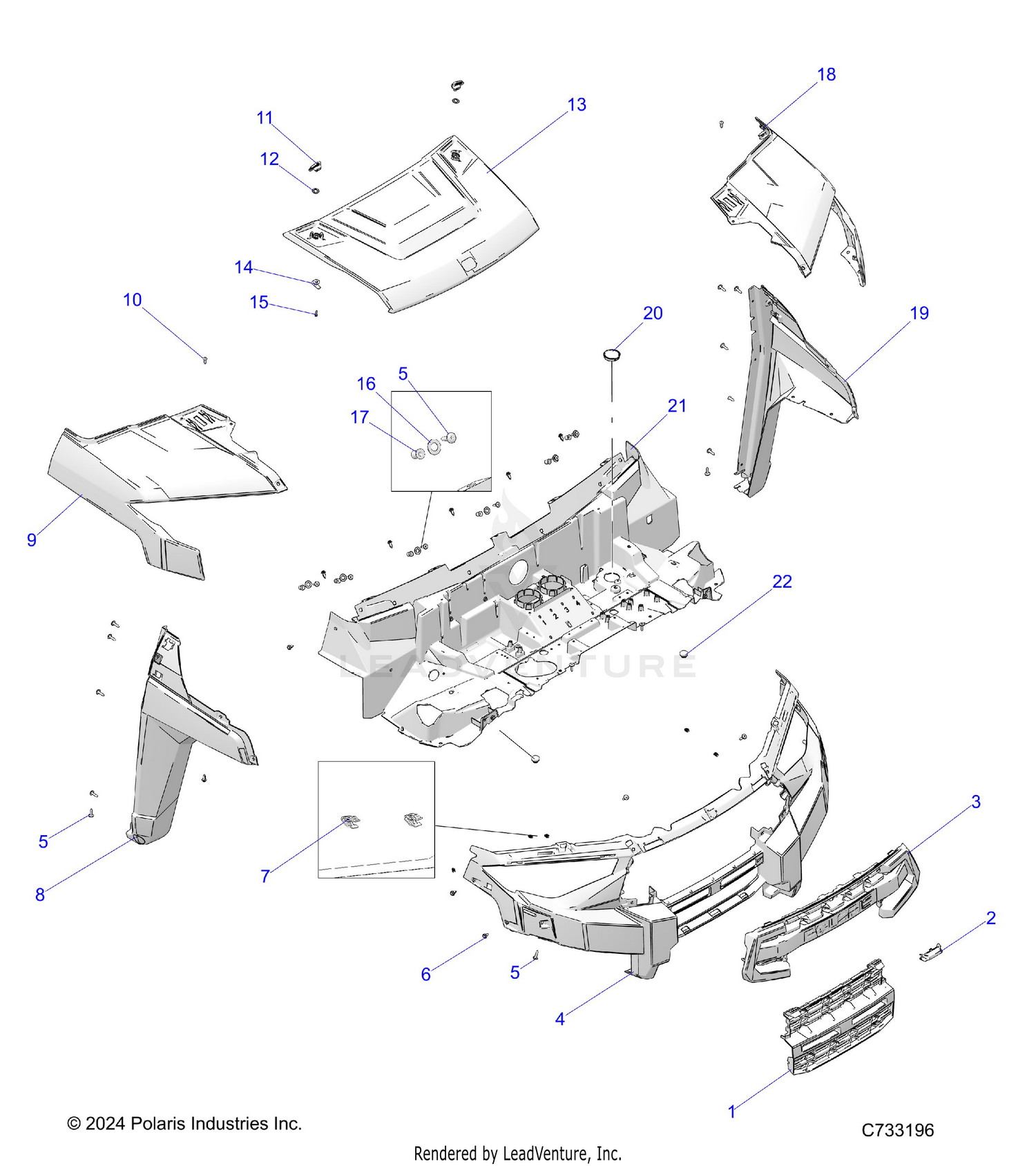 BODY, HOOD AND FRONT FASCIA - R26RRE99CN/C9/EN/E9 (C733196)