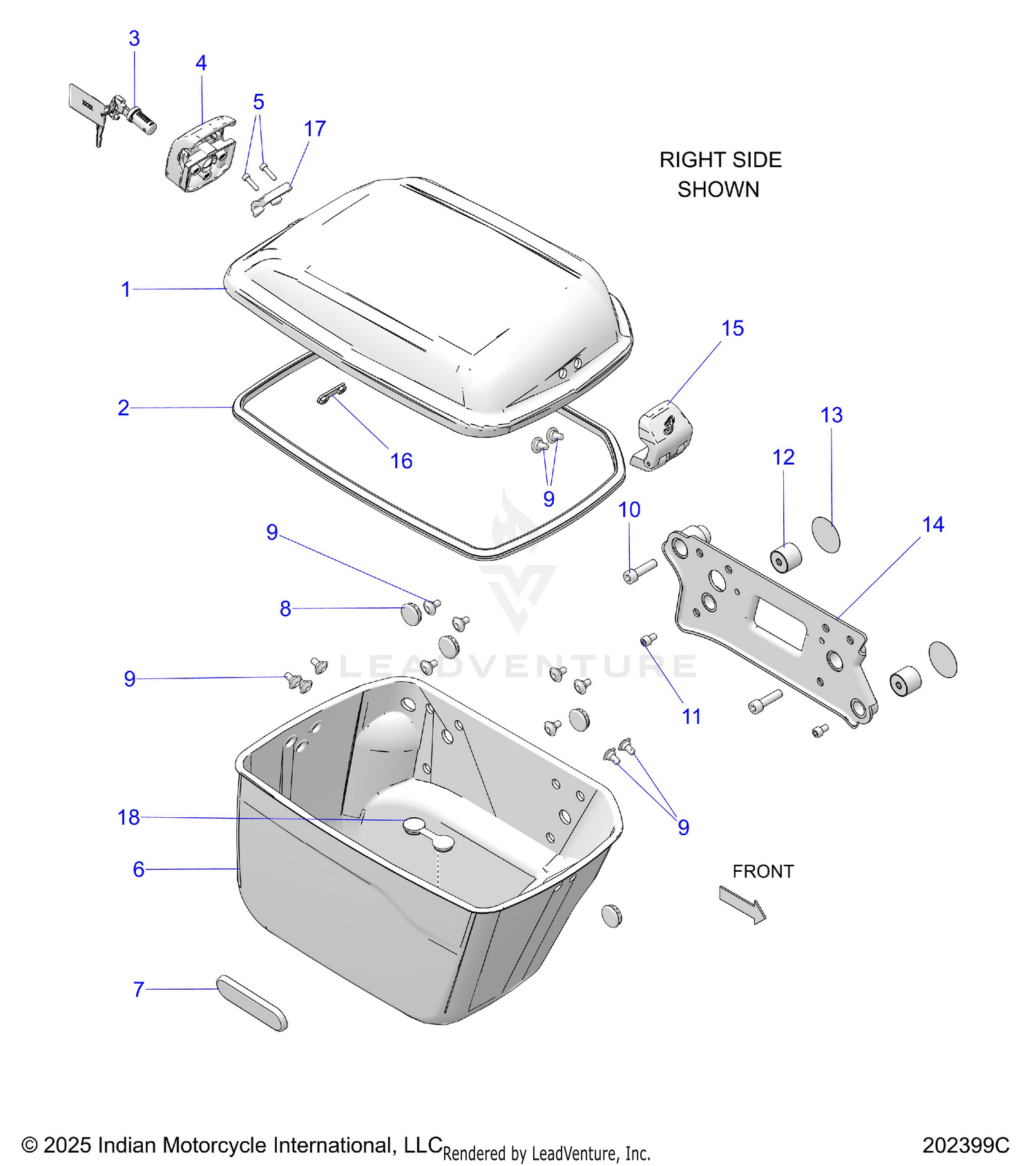BODY, SADDLEBAG ASM - N26STC76/STD76 ALL OPTIONS (202399C)
