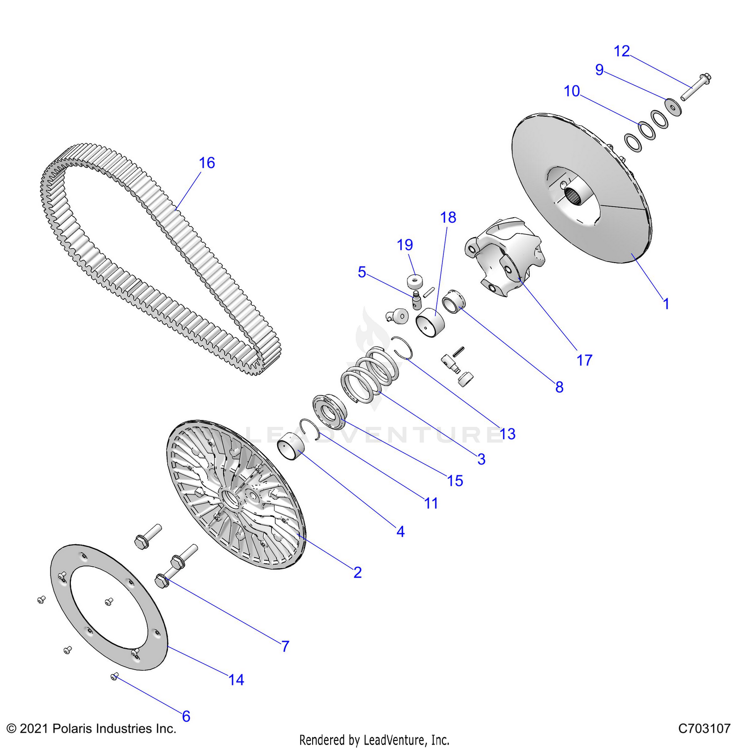 DRIVE TRAIN, SECONDARY CLUTCH - Z26NEE99C4 (C703107)
