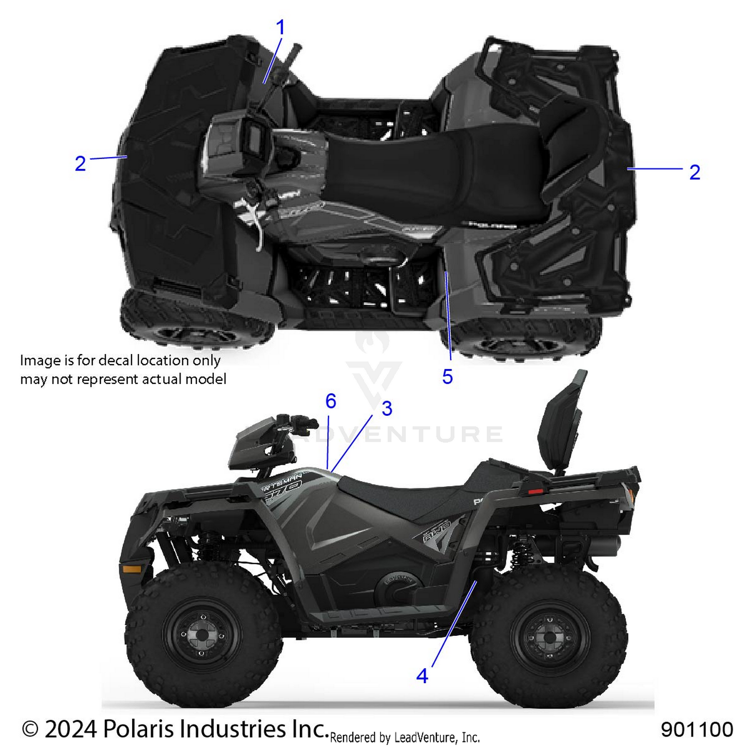 BODY, DECALS, STANDARD - A26SDE57P4 (901100)