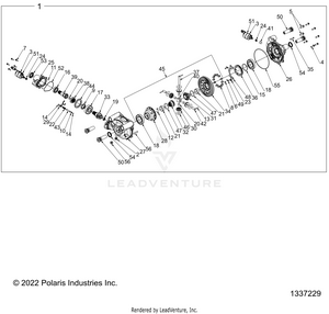 Drive Train, Gearcase, Front, Internals - Z25r4d2kak/bk/aj/bj/am/bm (1337229) Schematic