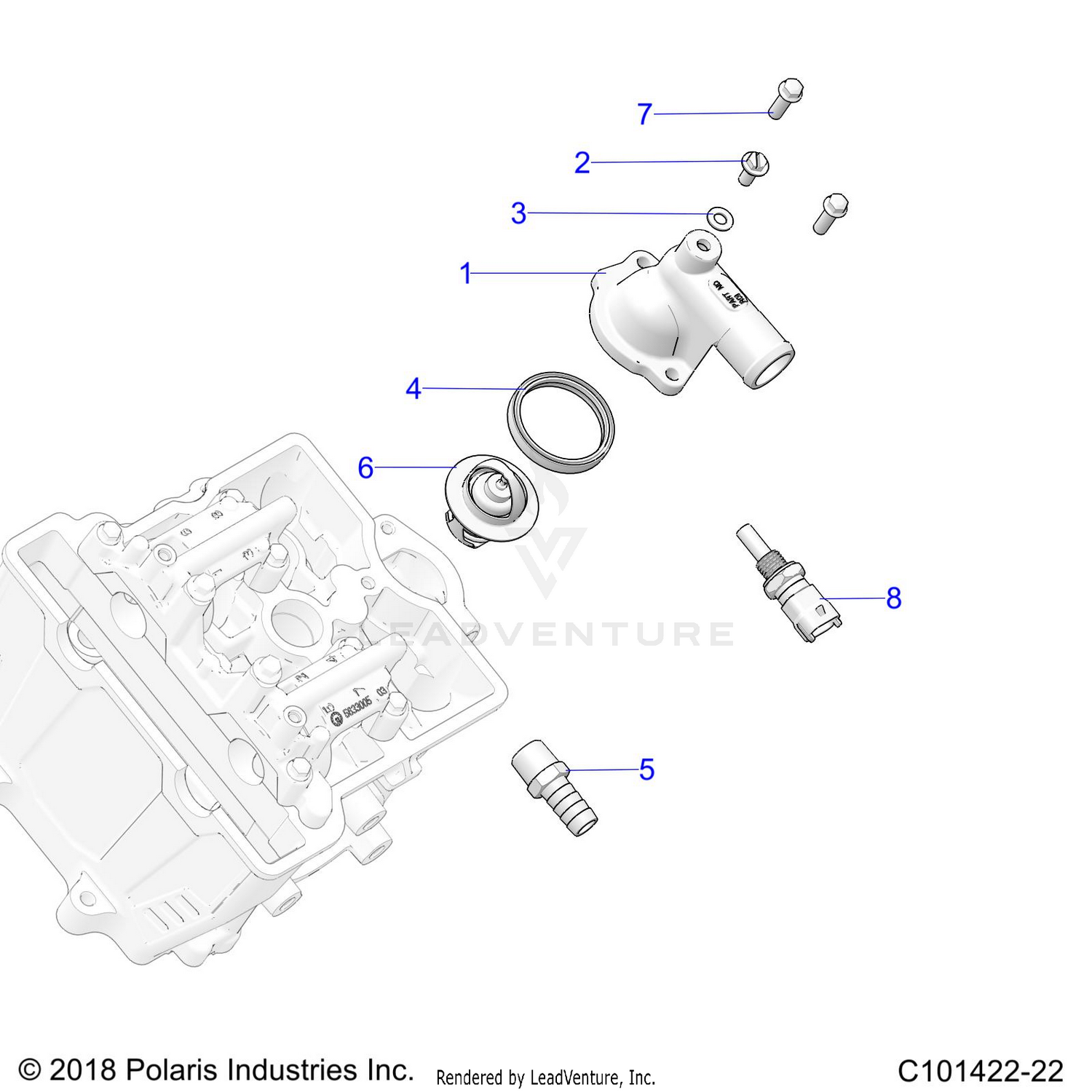 ENGINE, THERMOSTAT and COVER - A26SEE57PL (C101422-22)