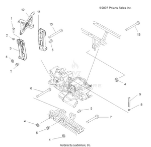 Drive Train, Main Gearcase Mounting - A08dn50af/as/aw/az (49atvgearcasemtg08sptrg500) Schematic