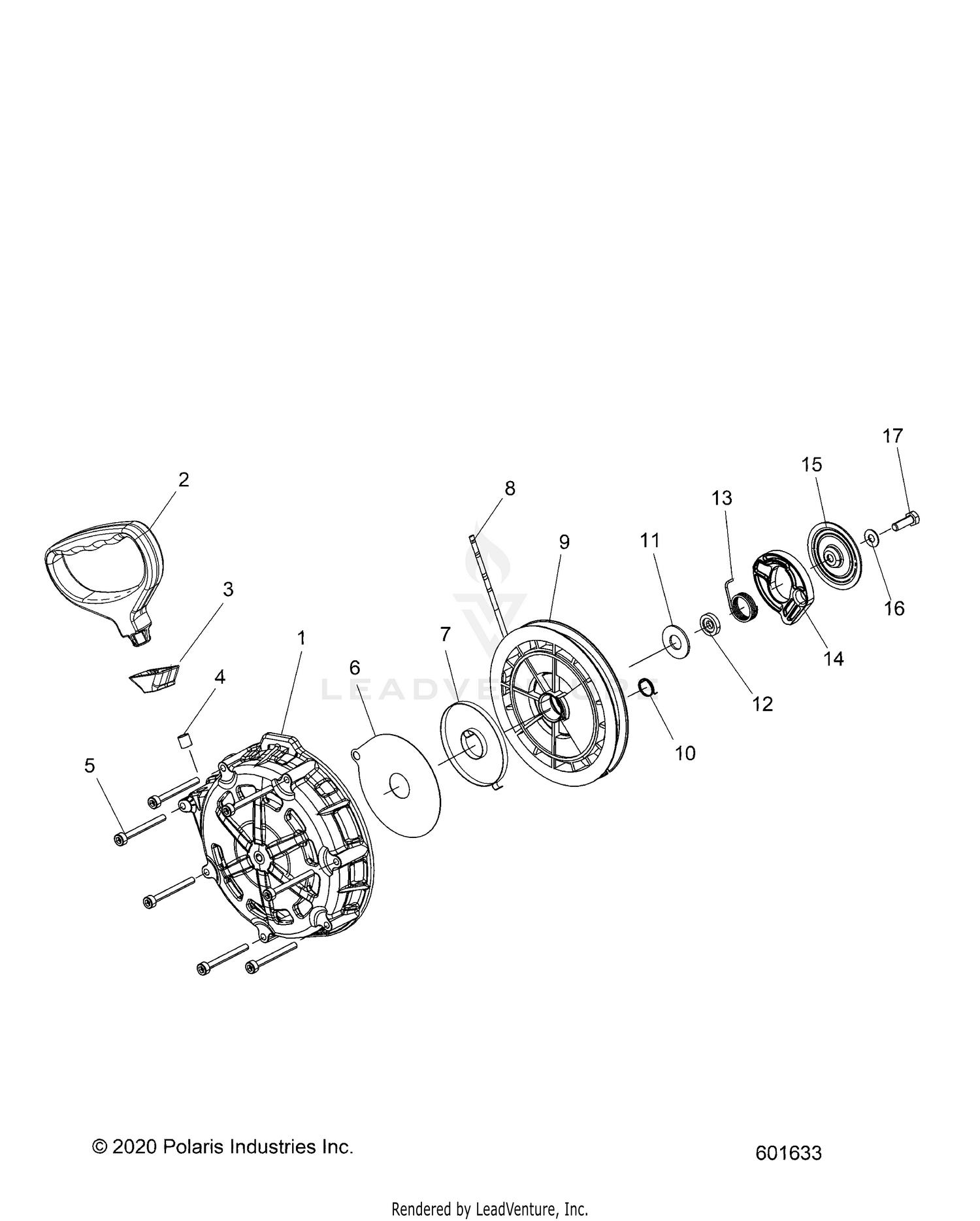 ENGINE, RECOIL STARTER - S22TDV8RS/8RE ALL OPTIONS (6010633)
