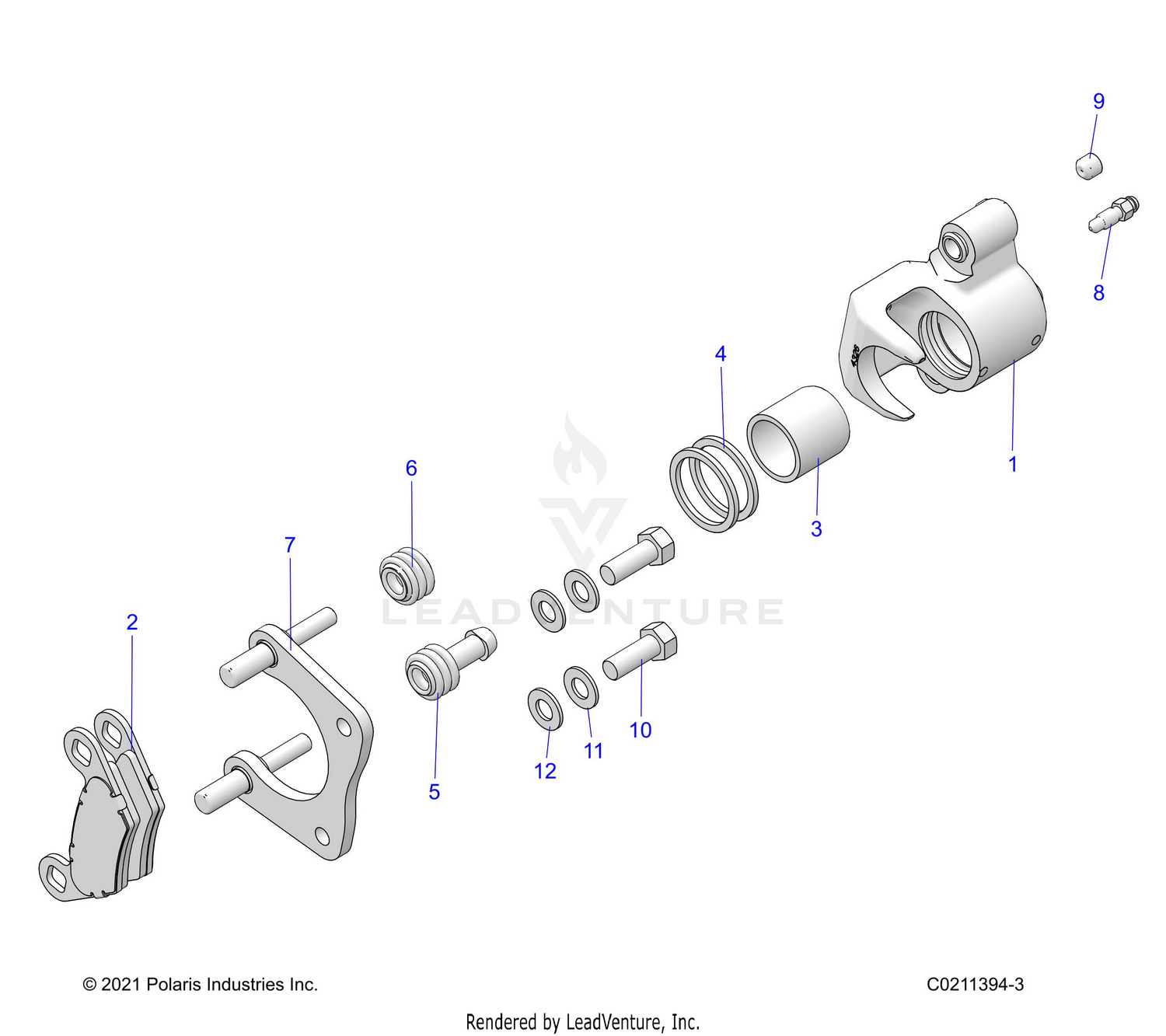 BRAKES, REAR CALIPER - A24SHR57AM (C0211394-3)