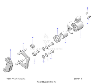 Brakes, Rear Caliper - A22sej57a1/a3/a5/b1/b3/b5 (c0211394-3) Schematic