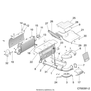 Engine, Exhaust System - Z20pal92bg/bp/g92ag/ap/lg (c700391-2) Schematic