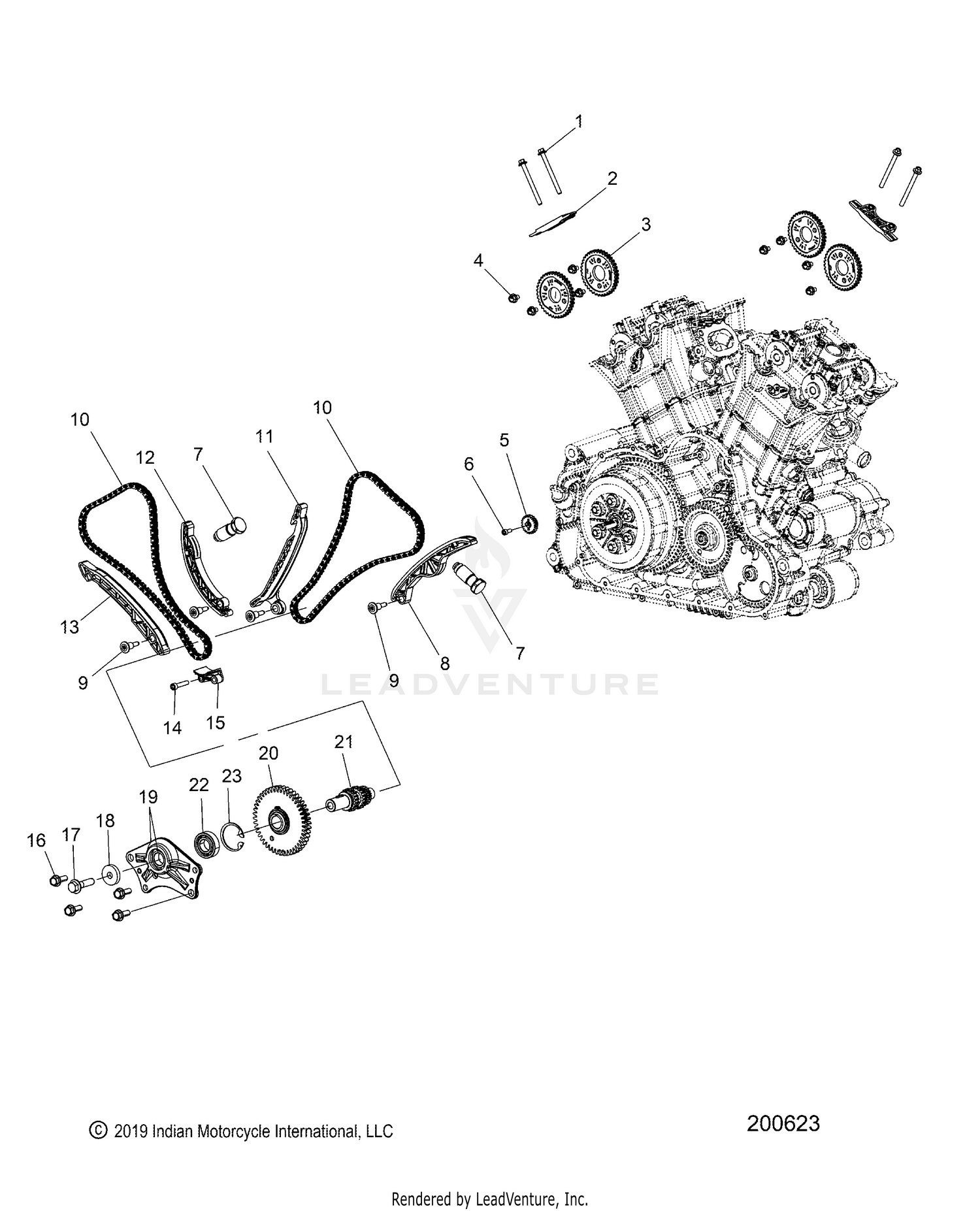 ENGINE, CAM CHAIN and SPROCKETS - N22MSA11/MSB11 ALL OPTIONS (200058)