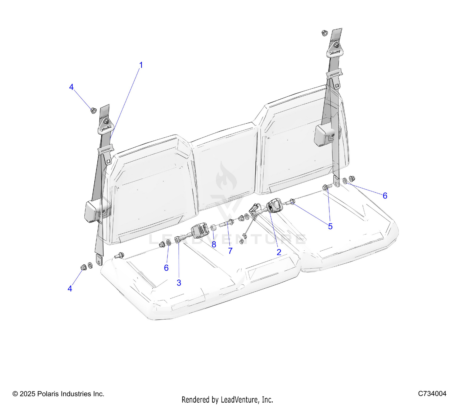 BODY, SEAT BELT AND MOUNTING - R26RRED4DB (C734004)