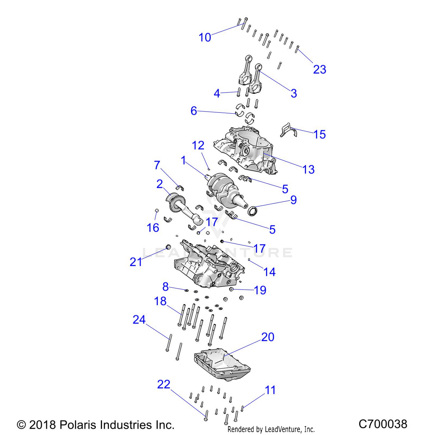 ENGINE, CRANKCASE AND CRANKSHAFT - R26RRE99CN/C9/EN/E9 (C700038)